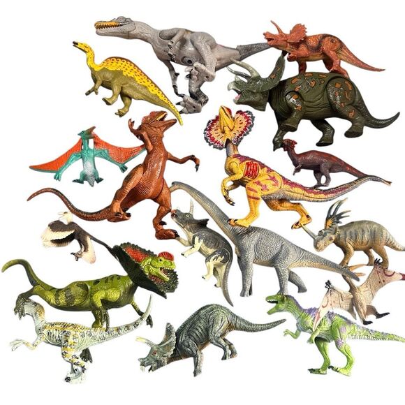 DINOSAUR realistic animal figure bundle 16pcs 212 23045 - Picture 1 of 8